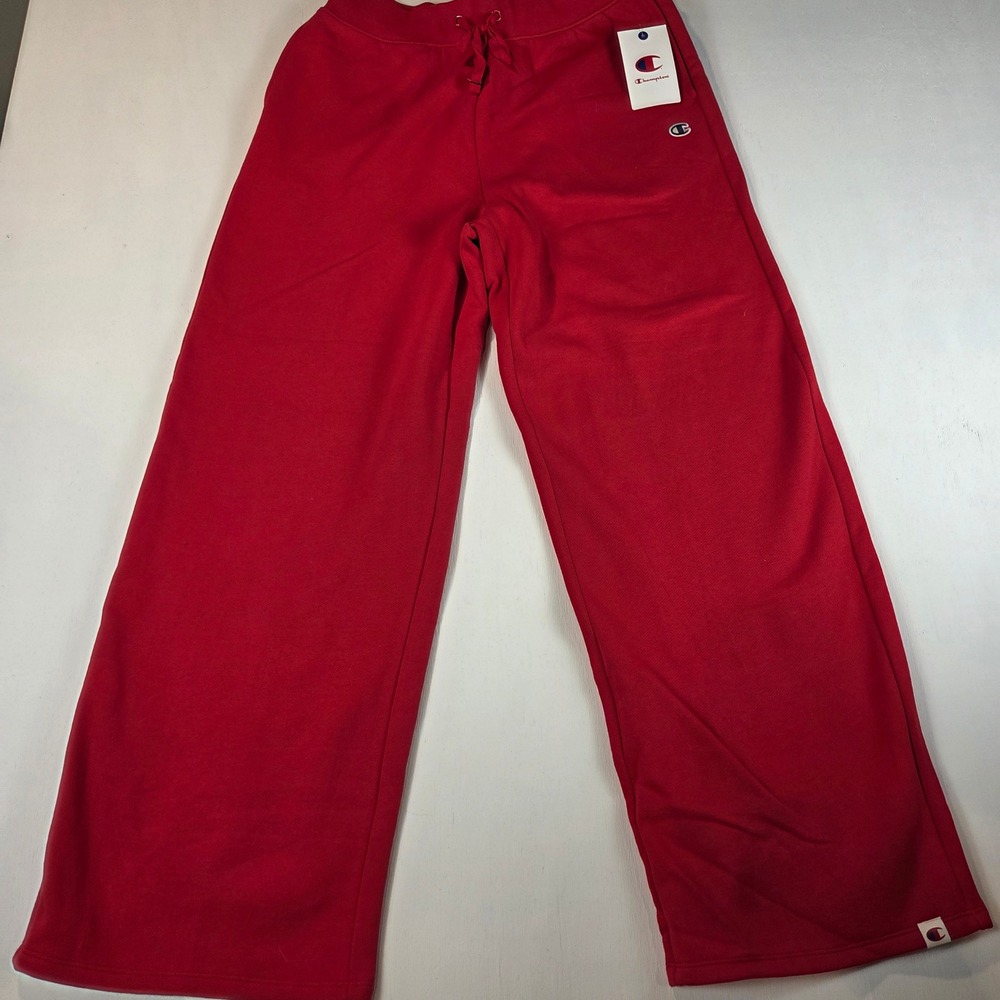 Champion Red Wide Leg Joggers NWT Medium Athleisure Streetwear Sweatpants